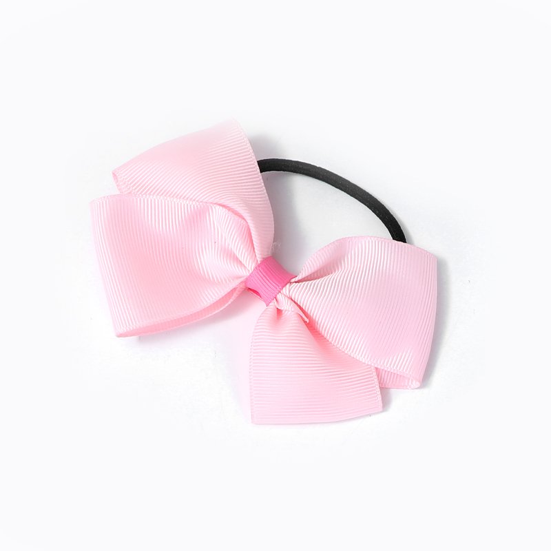 Custom Kids Webbing Bows Hair Accessories Rubber Band Elastic Hair Ties For Kids Women