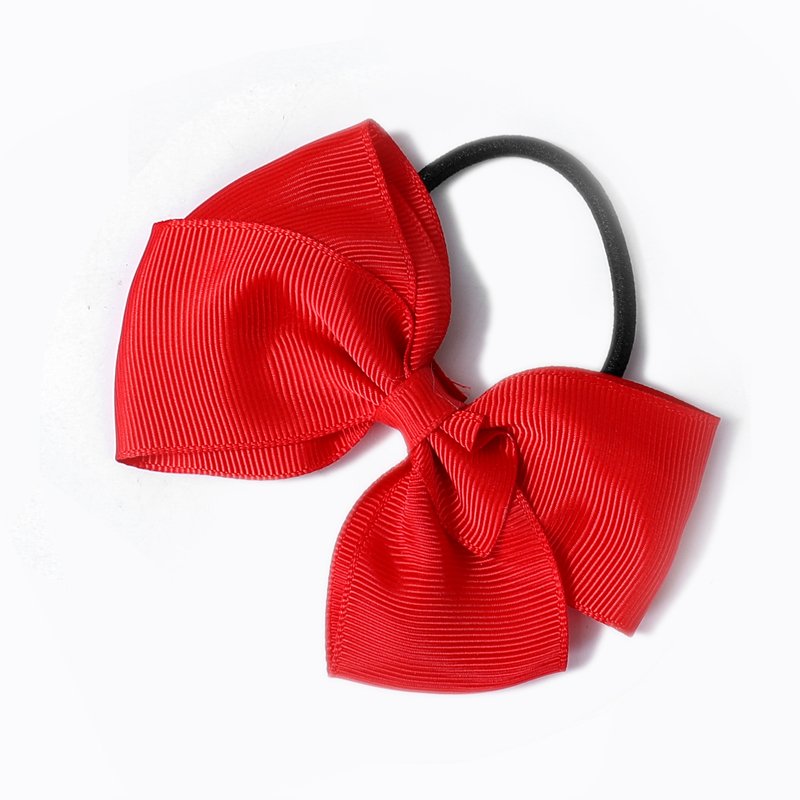 Custom Kids Webbing Bows Hair Accessories Rubber Band Elastic Hair Ties For Kids Women