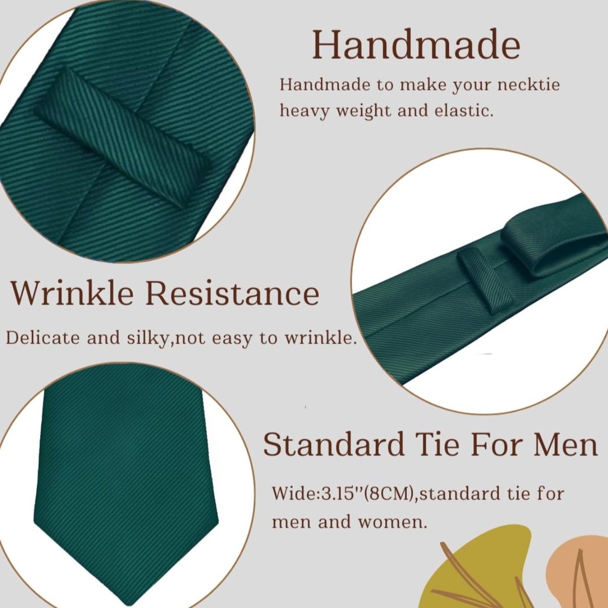100% Polyester Weave Woven Jacquard Green Repp Necktie Customization For Men Classic Ties