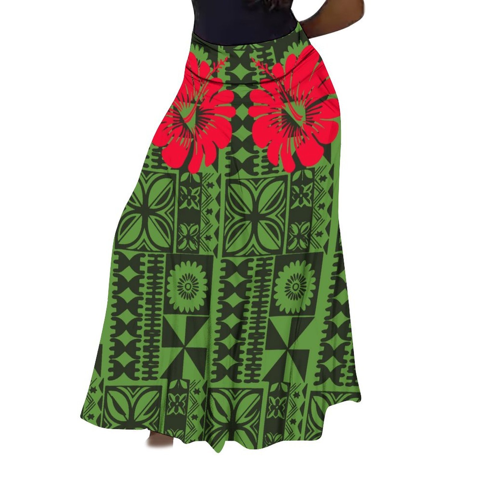 Print On Demand Custom Palm Leaf Print Island Style Skirt Dress Women Clothing Ladies Floral Fashion Skirt Holidays Casual Skirt