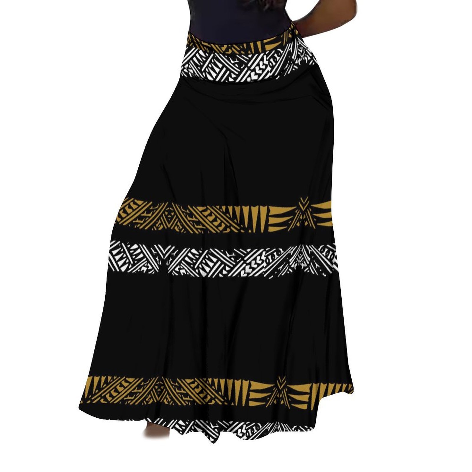Print On Demand Custom Palm Leaf Print Island Style Skirt Dress Women Clothing Ladies Floral Fashion Skirt Holidays Casual Skirt