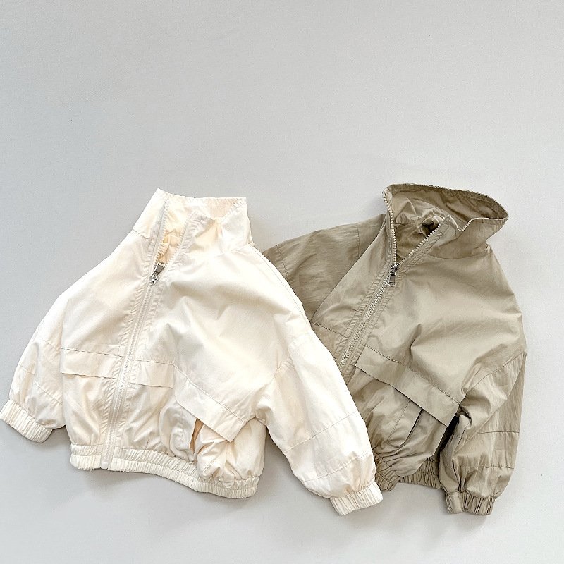 Kid Boys Tie-Dye Denim Waterproof Thermal Coat Long-Sleeved Baby Zip Jacket