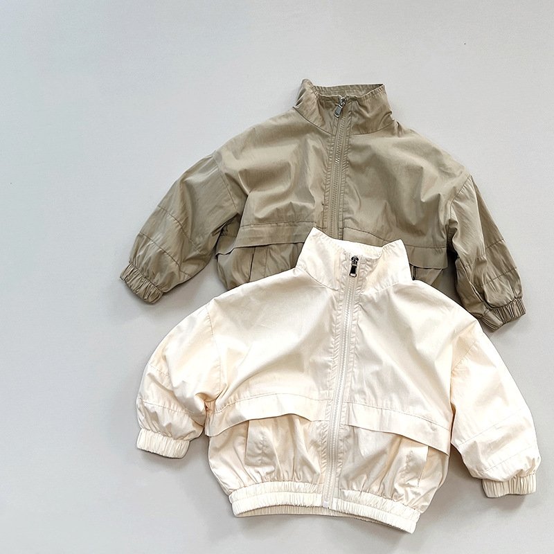 Kid Boys Tie-Dye Denim Waterproof Thermal Coat Long-Sleeved Baby Zip Jacket
