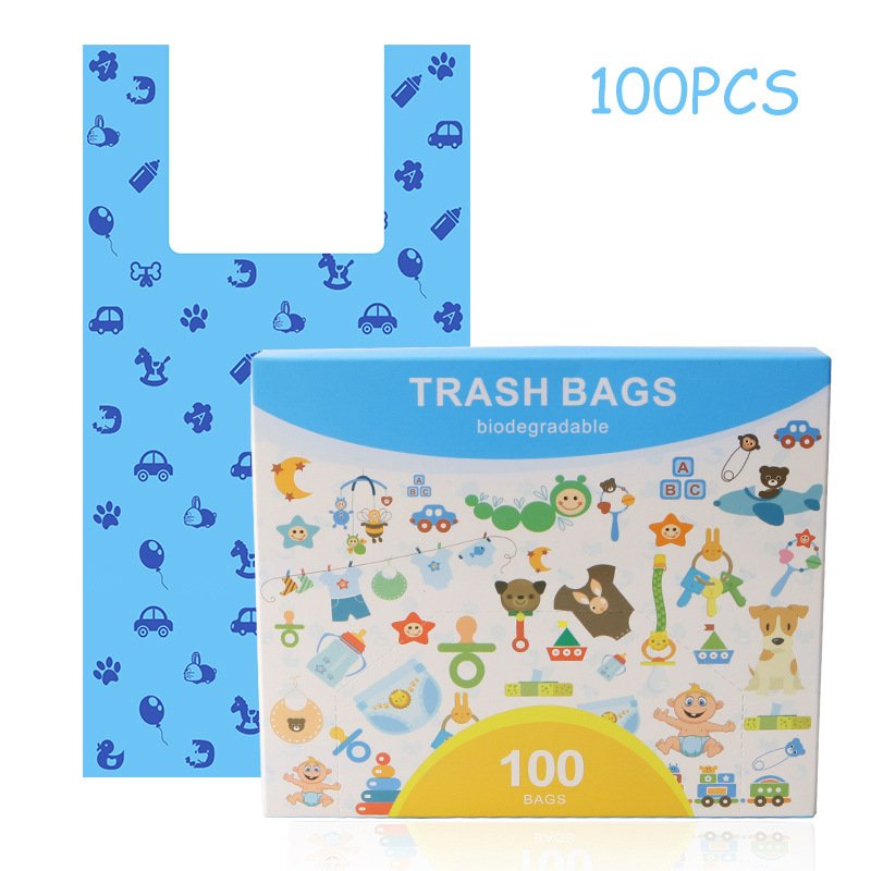 MU High Quality ECO Friendly 100 Biodegradable Thick Scented Handles Tie Dog Poop Bags Tie Handle