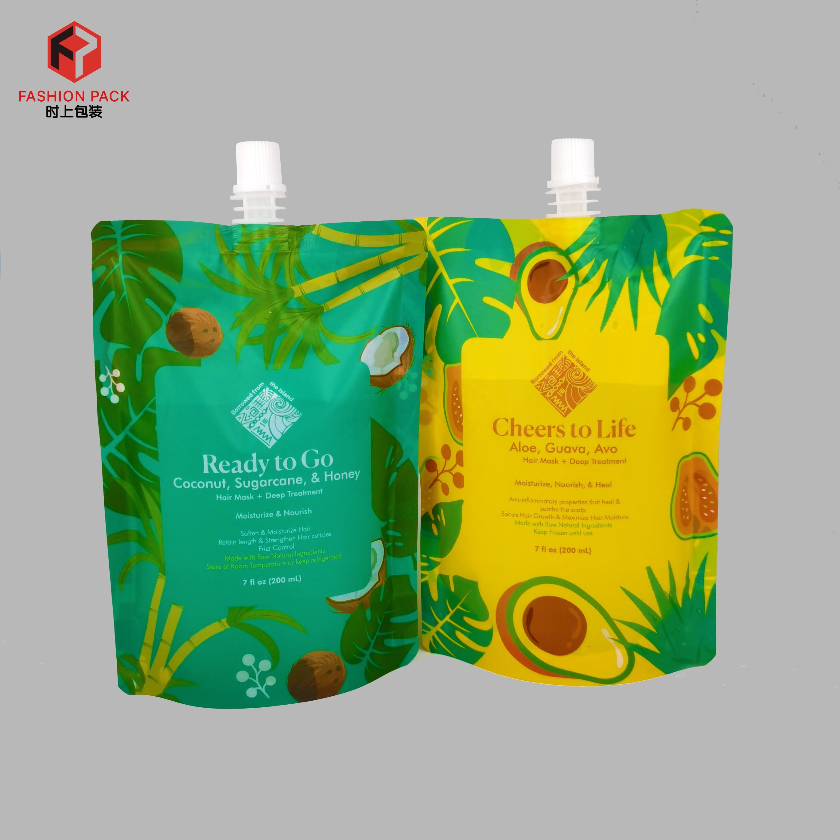 Full color printed spouted stand up pouch lotion juice plastic packaging spout pouch liquid custom