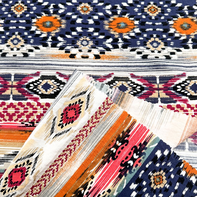 Fabric Factory Customized Design Bohemian Ethnic Pattern Soft Tie-dye Polyester Fabric