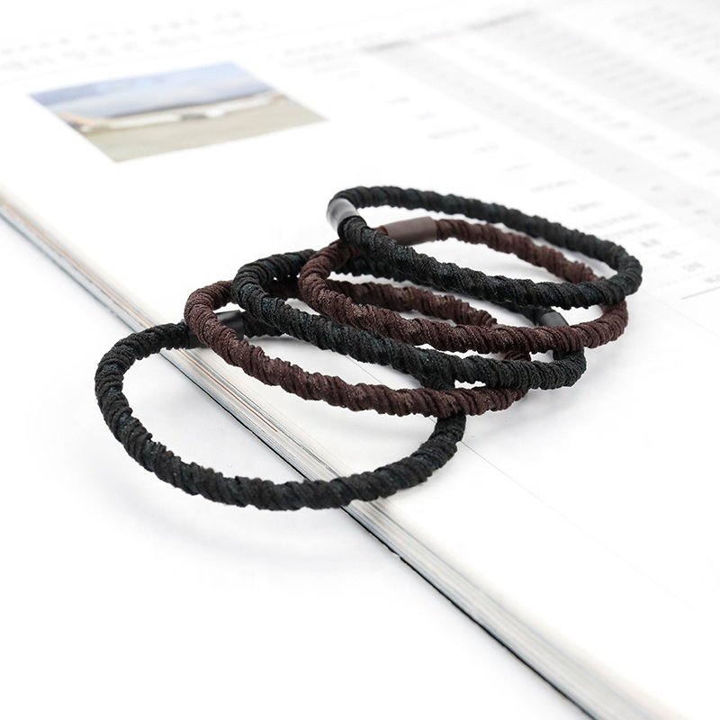 Ins Hot Selling Stock Elastic Black Custom Seamless Hair Ties Hair Elastic For Women
