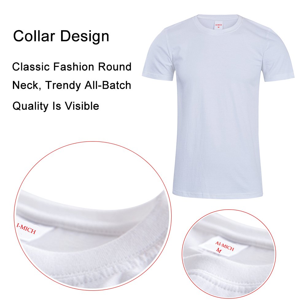 AI-MICH 100% Cotton 200gsm Classic Vintage Customized Logo Low MOQ Blank Crewneck Unisex Shirt Summer Breathable Soft T-shirt