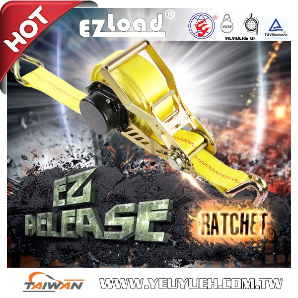 Truck Trailer Tie Down Finger Type Handle Heavy Duty Ratchet Buckle Stainless Steel Cargo Lashing Strap