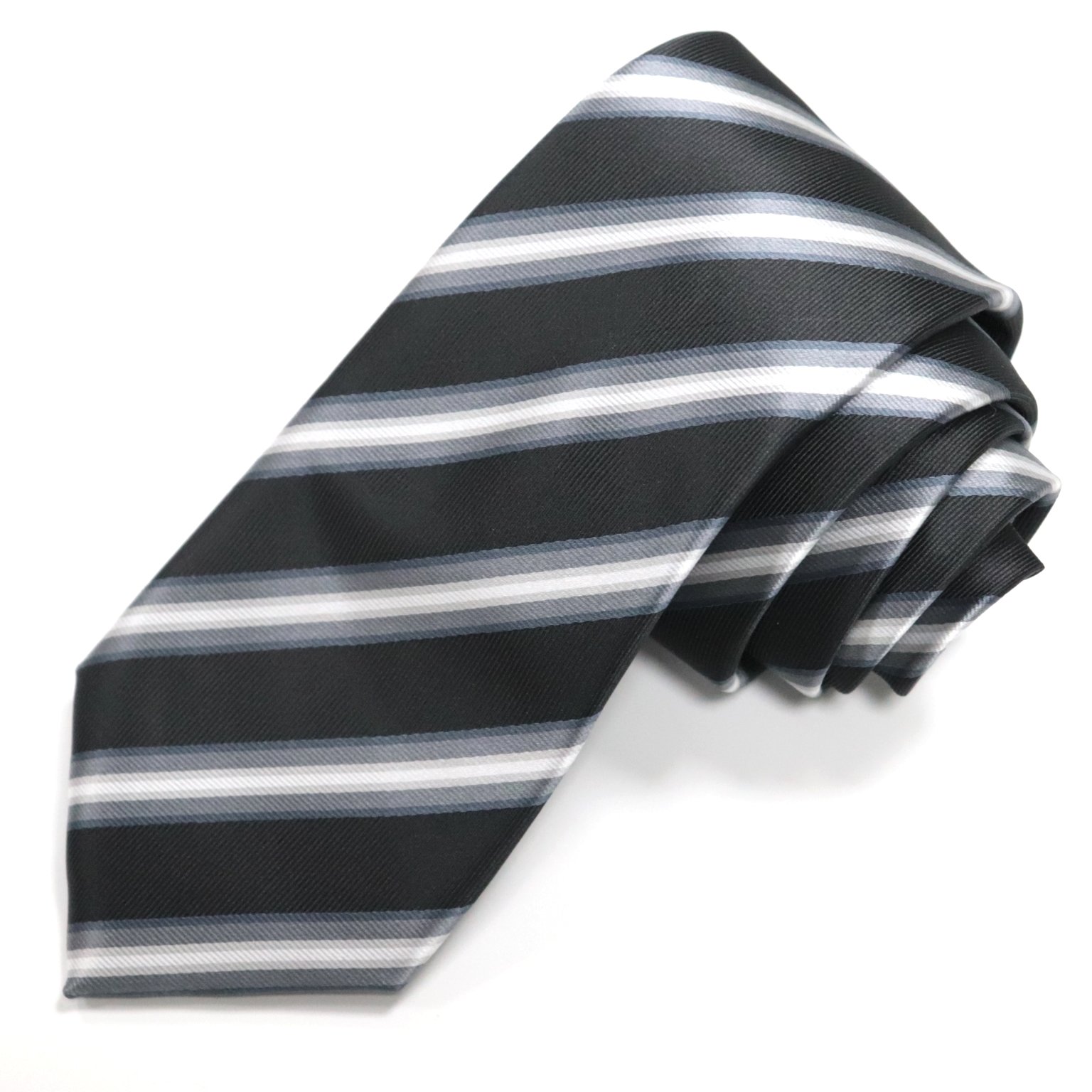 Factory Wholesale Low MOQ Neckties Business Red and Black Polyester Fabric Stripped Mens Neck Ties