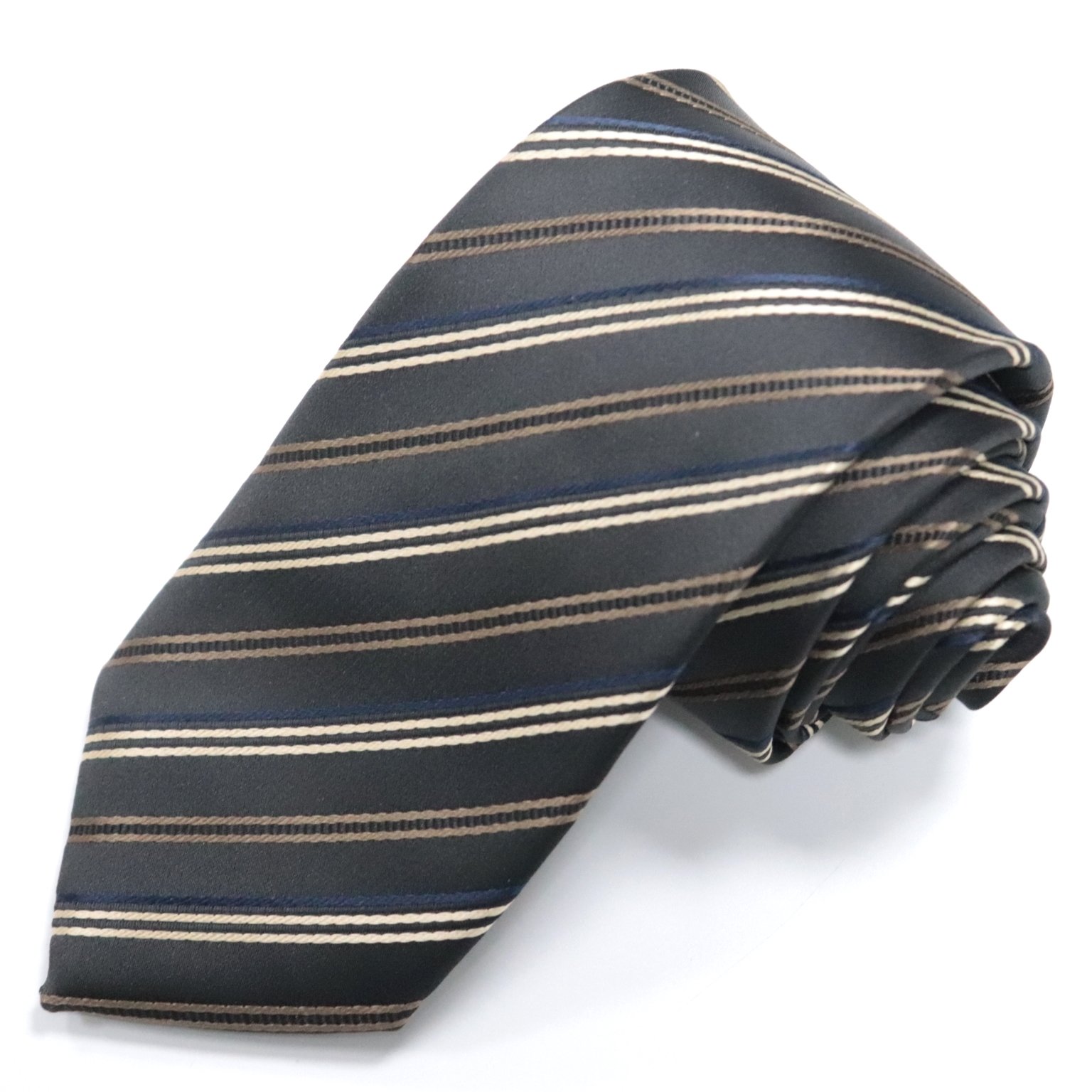 Factory Wholesale Low MOQ Neckties Business Red and Black Polyester Fabric Stripped Mens Neck Ties