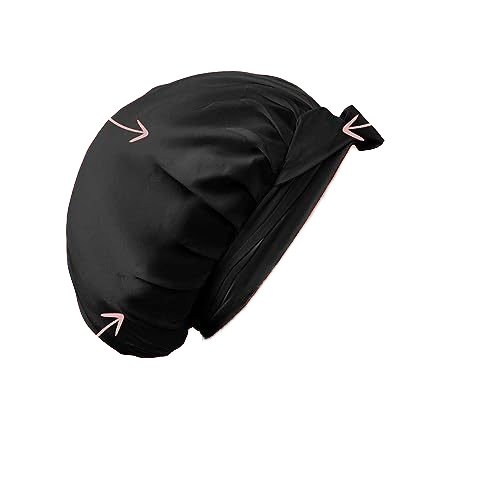 Double Layer silk hair Cover Sleeping Hat Braid Large mulberry silk Bonnet With Elastic Edge Tie