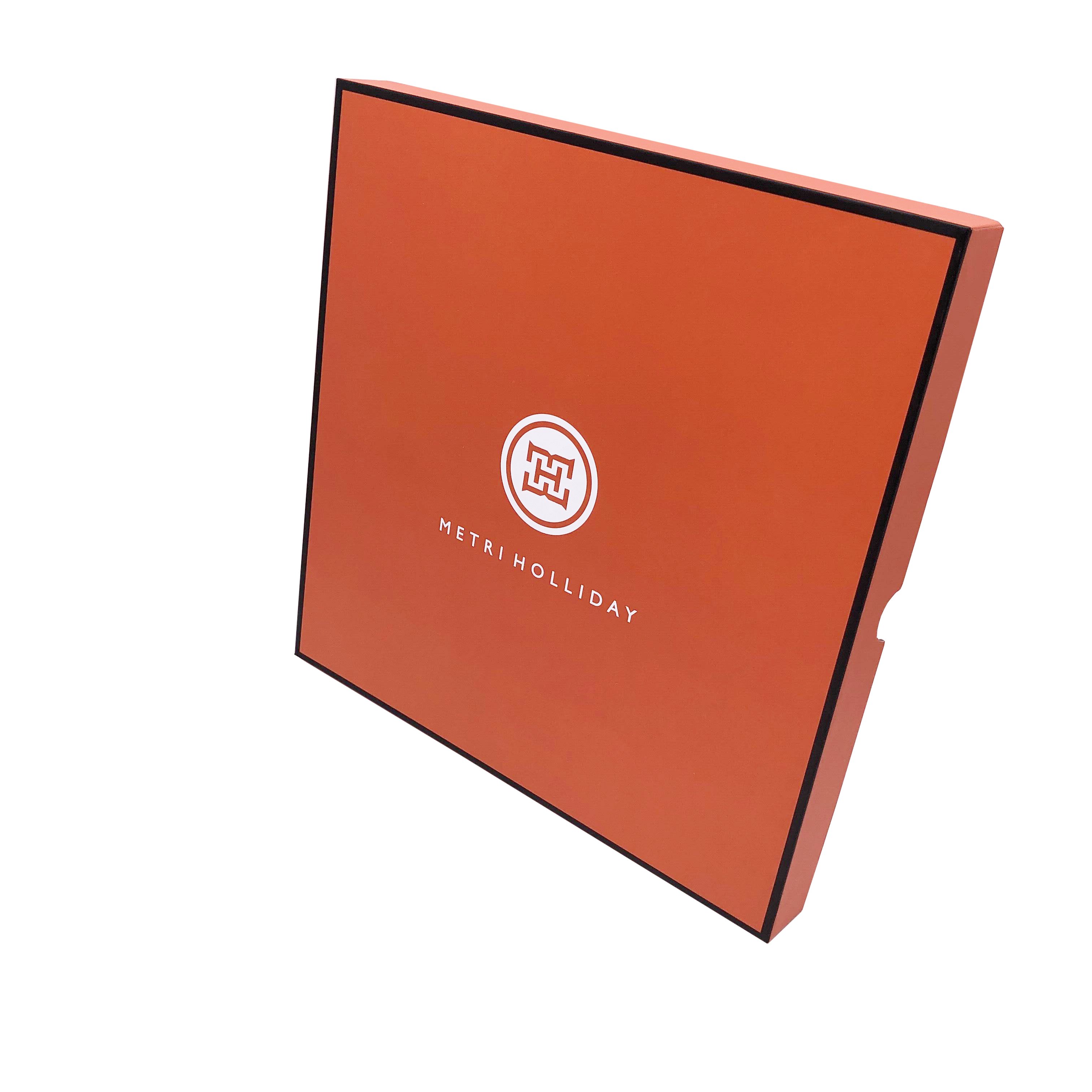 Custom logo high-class silk scarf paper box rigid gift box custom lid and base gift box for clothing packaging