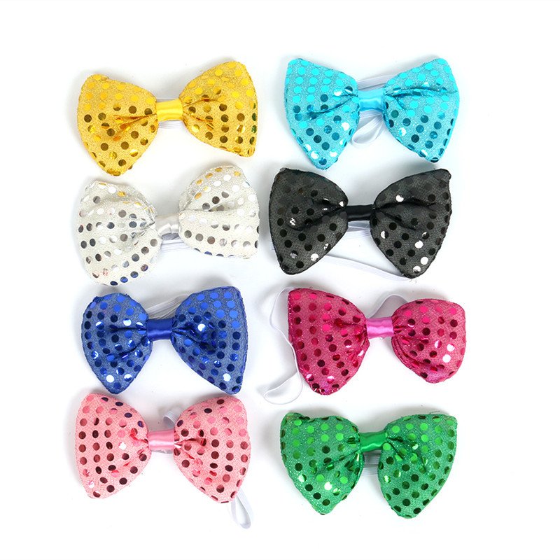 Promotional Pub Club Bar Supplies Event Favors Glow In The Dark Sequin Flash Bow-tie Led Tie Club Bachelor Party Accessories