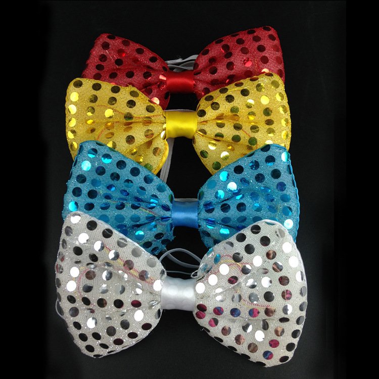 Promotional Pub Club Bar Supplies Event Favors Glow In The Dark Sequin Flash Bow-tie Led Tie Club Bachelor Party Accessories