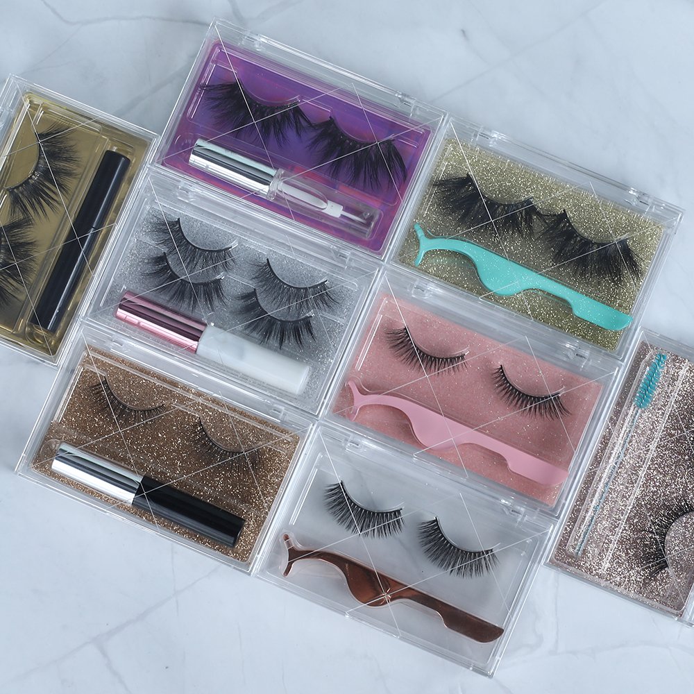 Private Label Secret Lovely Korea Clear Band Hand Tied Crown Fake Mink Velour Blond 3D Eye Lashes