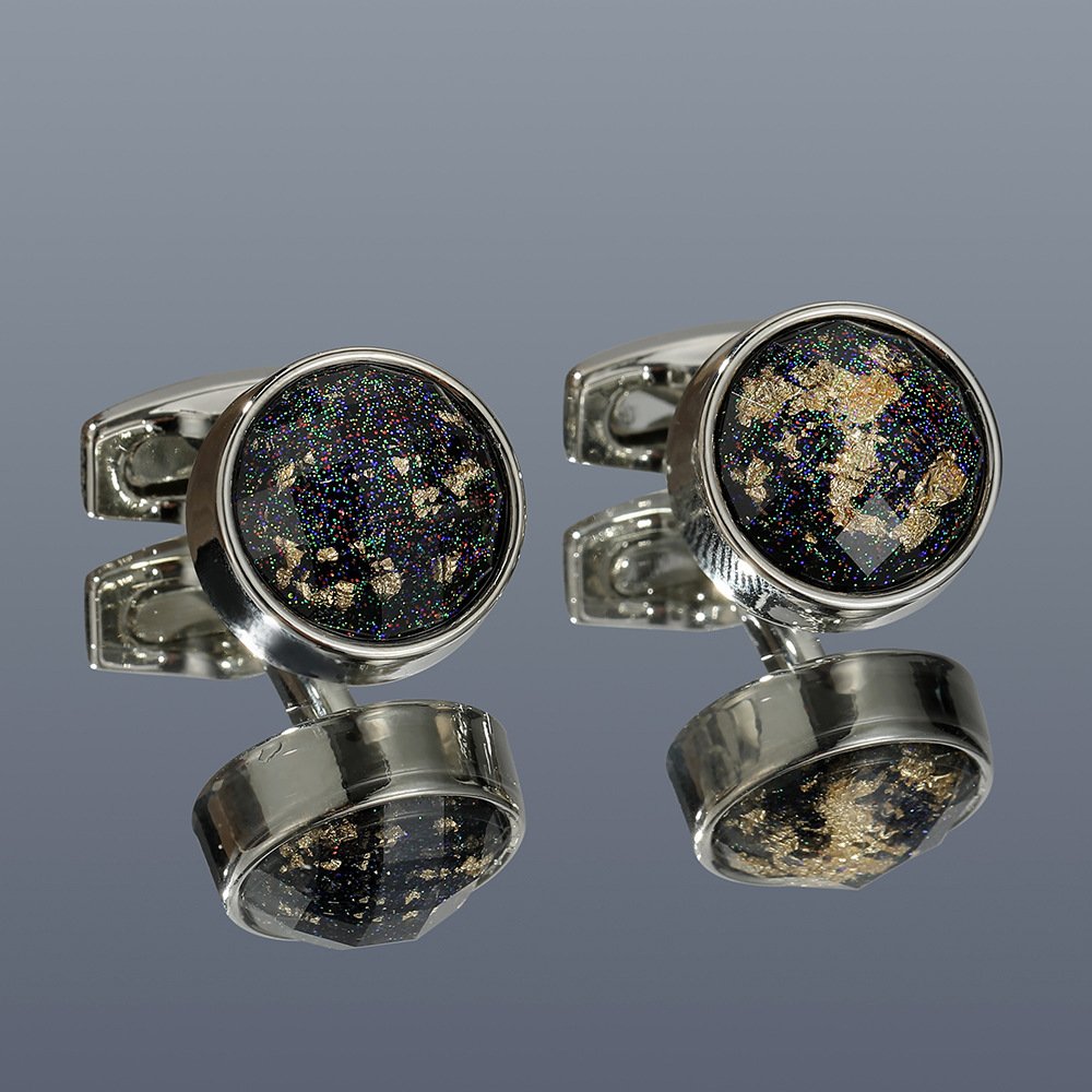 Cufflinks for Men Personalized Pattern Gold Silver Round Buttons Tuxedo Formal Casual Dress Cuff Links Wedding Gifts(CL097)