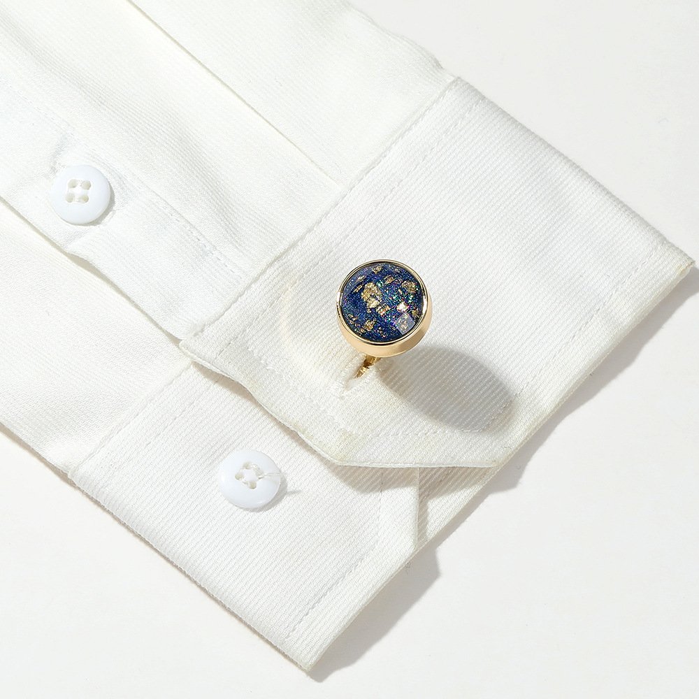 Cufflinks for Men Personalized Pattern Gold Silver Round Buttons Tuxedo Formal Casual Dress Cuff Links Wedding Gifts(CL097)