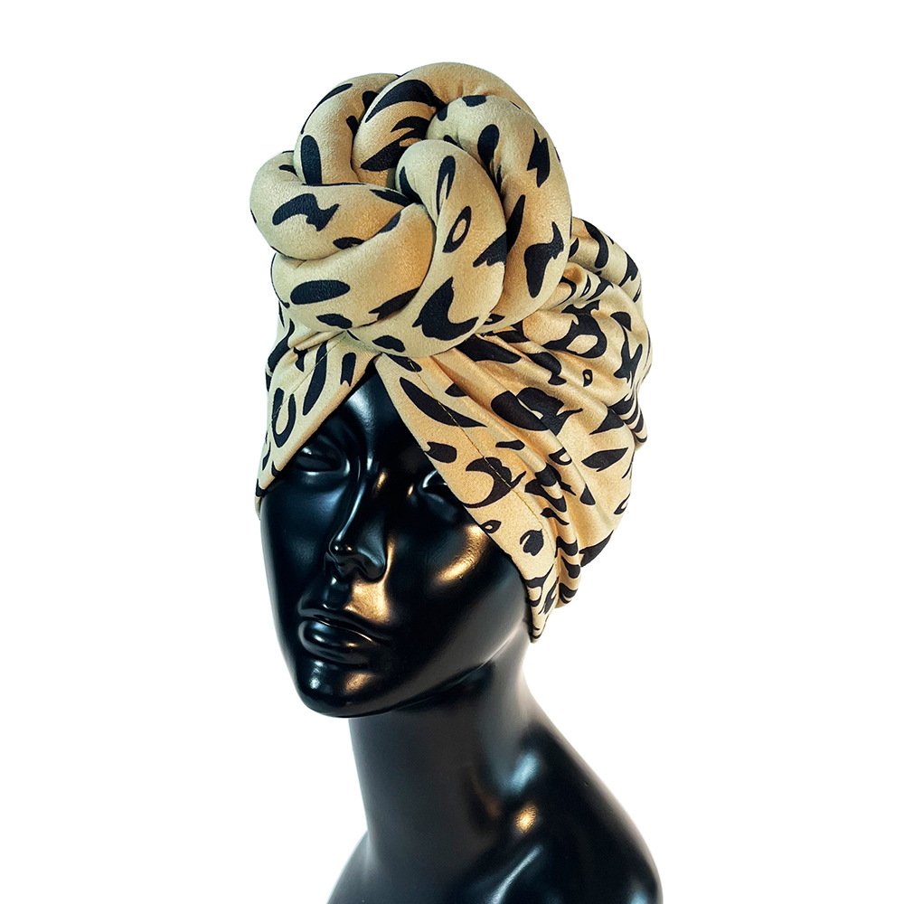 Fashion New Printed Turban Hats For Women Wholesale Head Wrap Flower Knot Pre-Tied Bonnet Beanie Hat