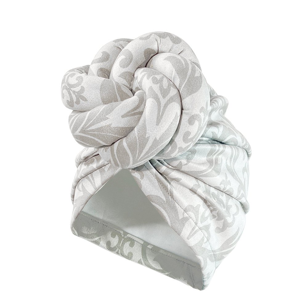 Fashion New Printed Turban Hats For Women Wholesale Head Wrap Flower Knot Pre-Tied Bonnet Beanie Hat