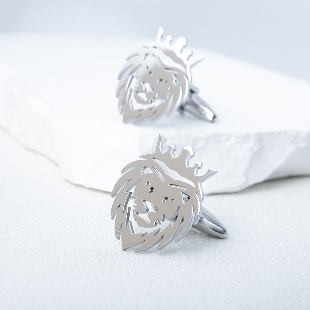 Fashion Lion cufflinks Stainless Steel men's Animal cufflinks French shirt cuff buttons Sleeve nails Wedding accessories for men