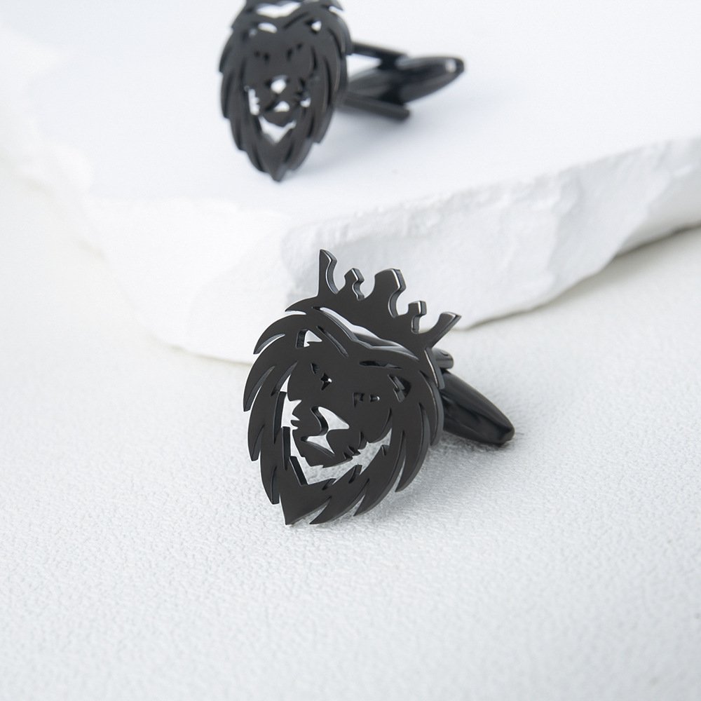 Fashion Lion cufflinks Stainless Steel men's Animal cufflinks French shirt cuff buttons Sleeve nails Wedding accessories for men