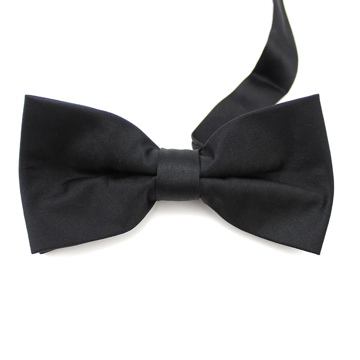 Never Out Handmade Adjustable Solid Color Woven Matt Satin Bowtie Pretied Polyester Gentleman Party Tuxedo Mens Bow Tie Black
