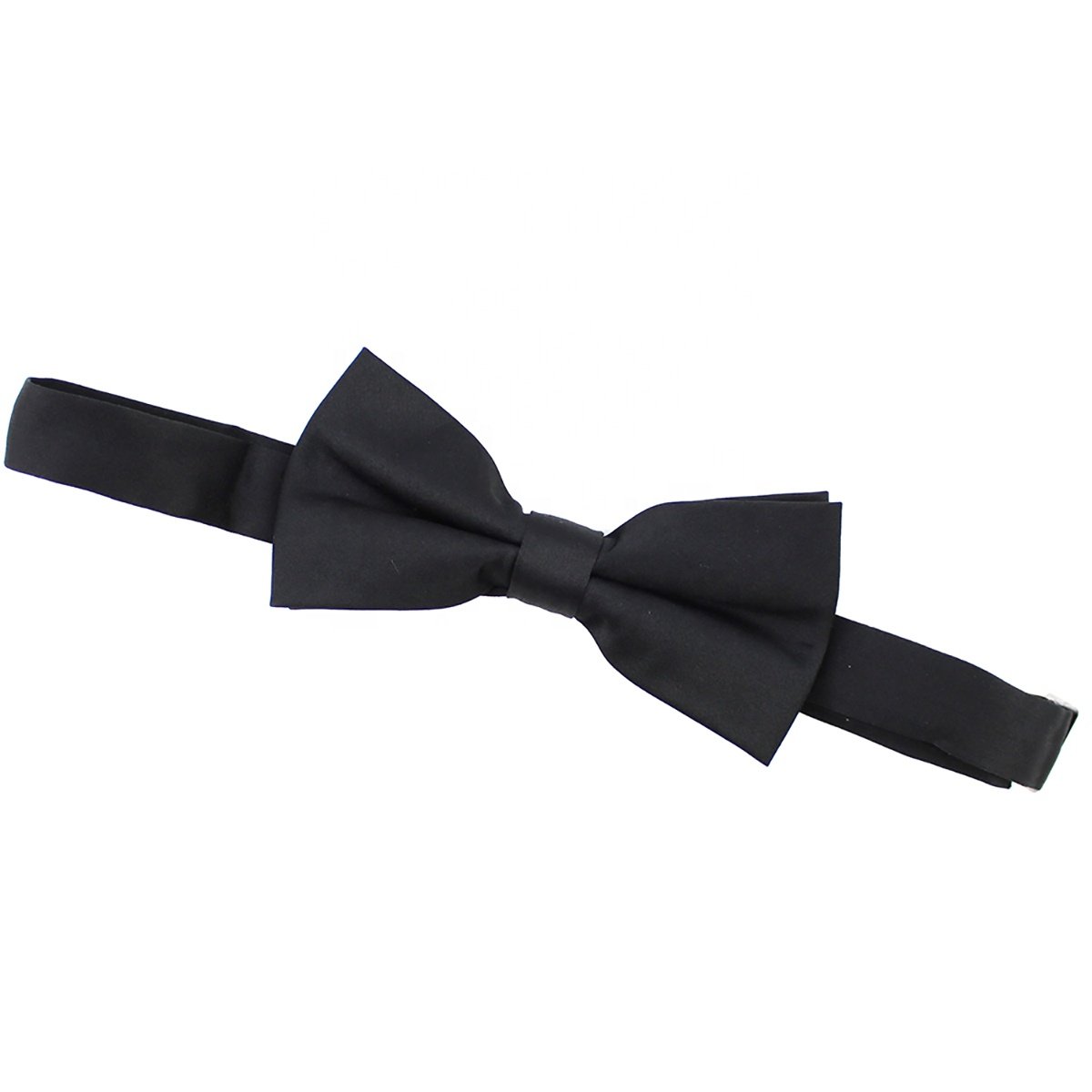 Never Out Handmade Adjustable Solid Color Woven Matt Satin Bowtie Pretied Polyester Gentleman Party Tuxedo Mens Bow Tie Black