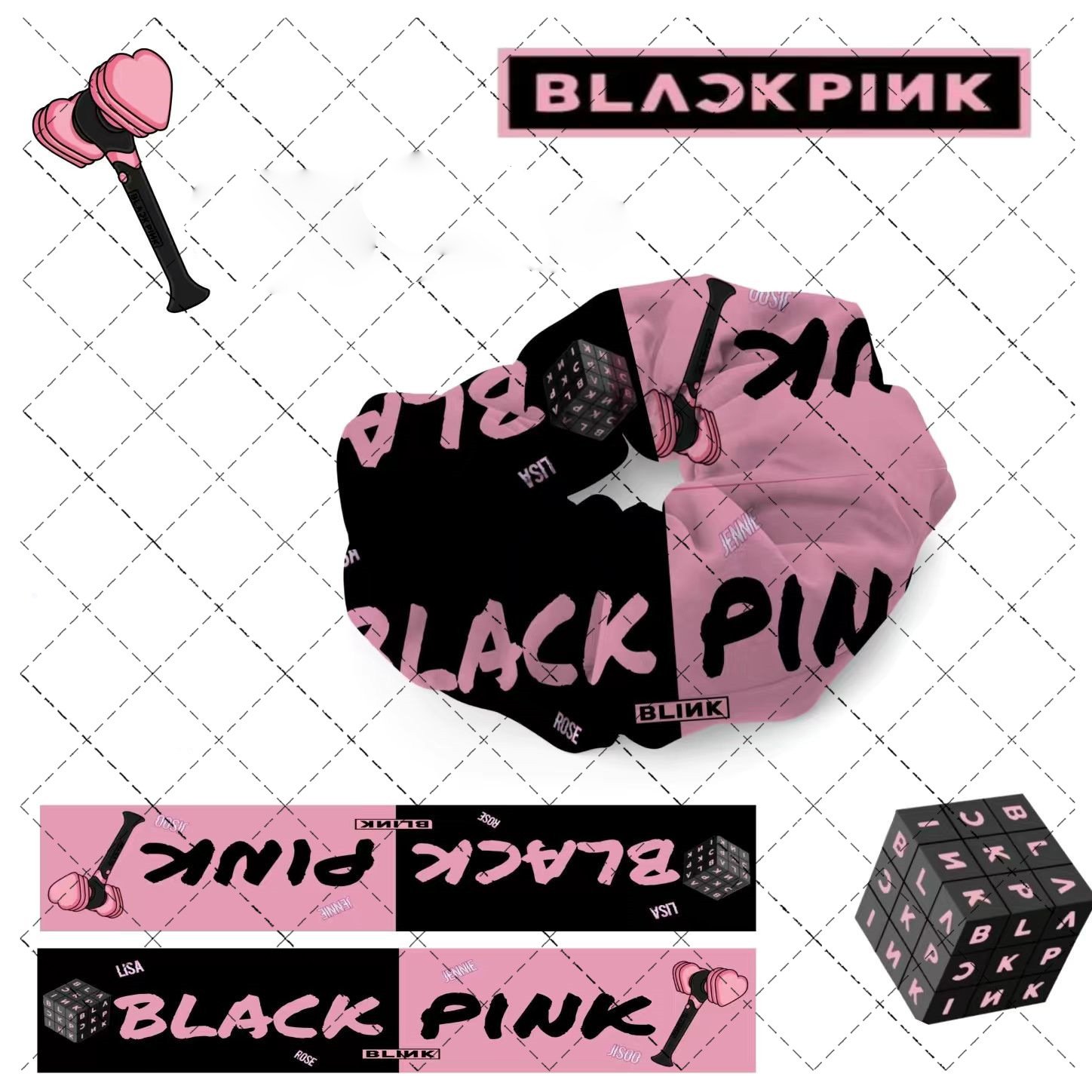 Quick Custom Logo Color Printed Pattern High Elastic Hair Bands Hair Ties Accessories Girl Pink Silk Satin Scrunchies For Women
