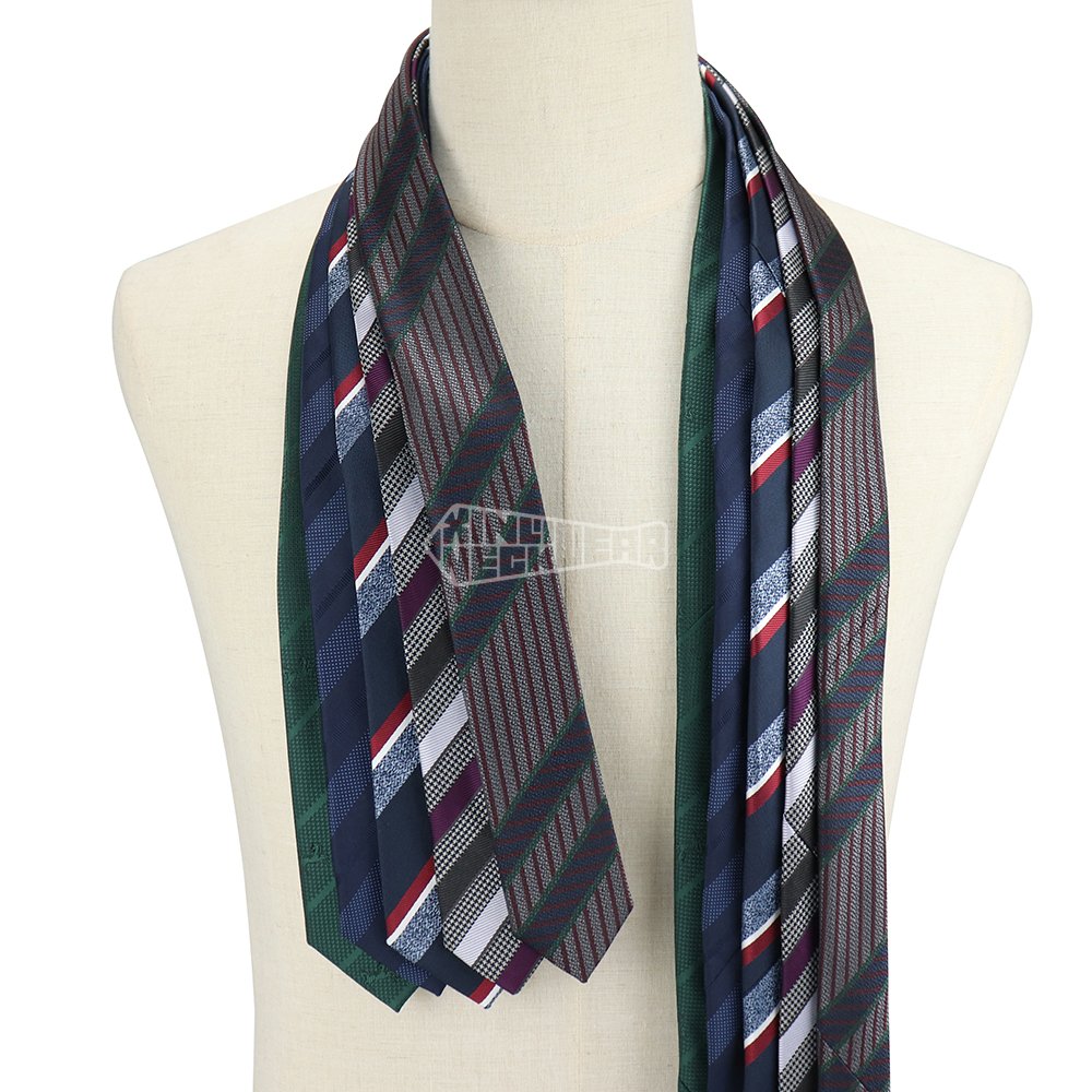 Luxury Stripe Man 8Cm Width Manufacturer Woven Necktie Pattern Custom Polyester Neck Tie