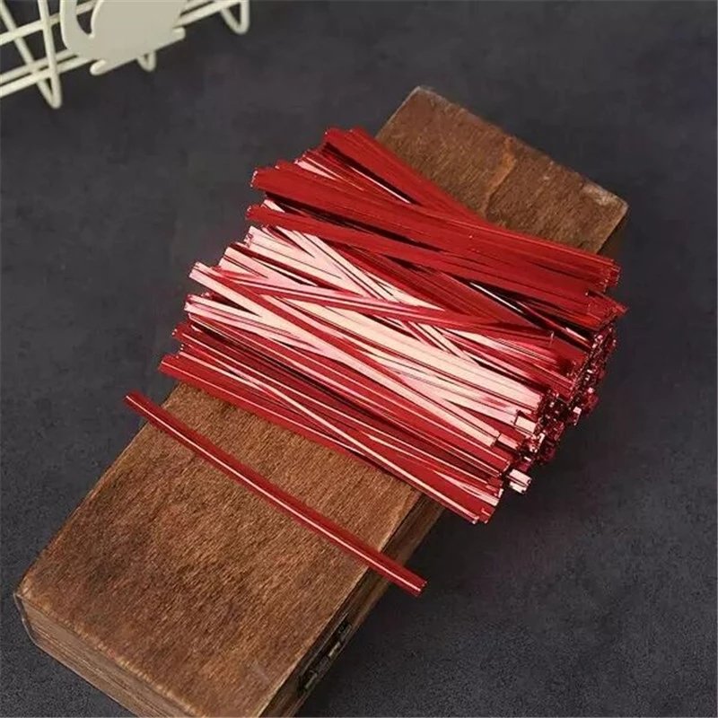 Multicolor Wire Metallic Twist Ties for Candy Bag Baking Packaging Cello Bags Ligation Lollipop Dessert Sealing Twist Tie