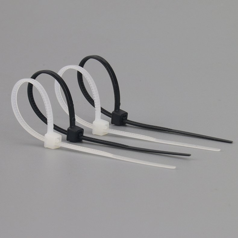 China Hot Factory 100 Pcs Pack Strong Self-Locking Nylon 66 zip tie Cable Tie White Plastic cable ties