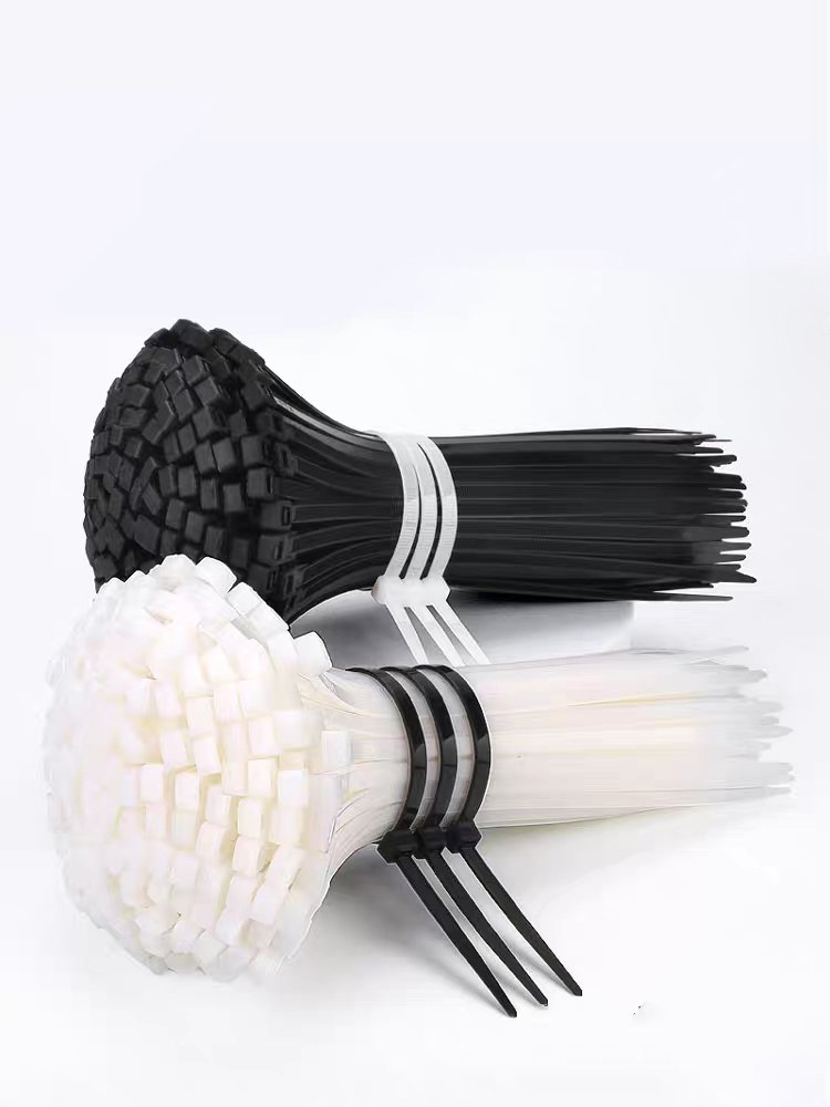 China Hot Factory 100 Pcs Pack Strong Self-Locking Nylon 66 zip tie Cable Tie White Plastic cable ties