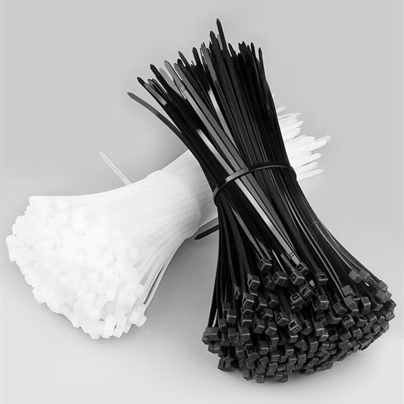 China Hot Factory 100 Pcs Pack Strong Self-Locking Nylon 66 zip tie Cable Tie White Plastic cable ties
