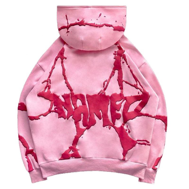 Manufacturer Hot Sell Embroidery Crewneck Puff Print Sweatshirt Custom Logo Puff Printing Blank Cotton Rhinestone Hoodies Unisex