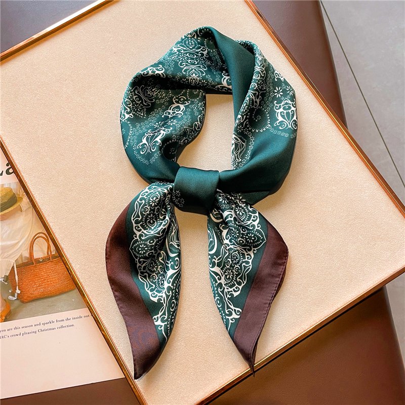 Brand Design 70 Silk Feeling Scarf Women Print Shawl Wrap Head kerchief Hijab Female Hair Hand Wrist Bandana Neck Tie 2022
