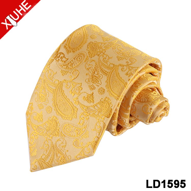 Blue Golg Wedding Ties Paisley Pattern Mens Floral Necktie Custom Polyester Woven Tie