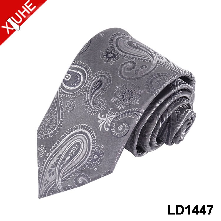 Blue Golg Wedding Ties Paisley Pattern Mens Floral Necktie Custom Polyester Woven Tie