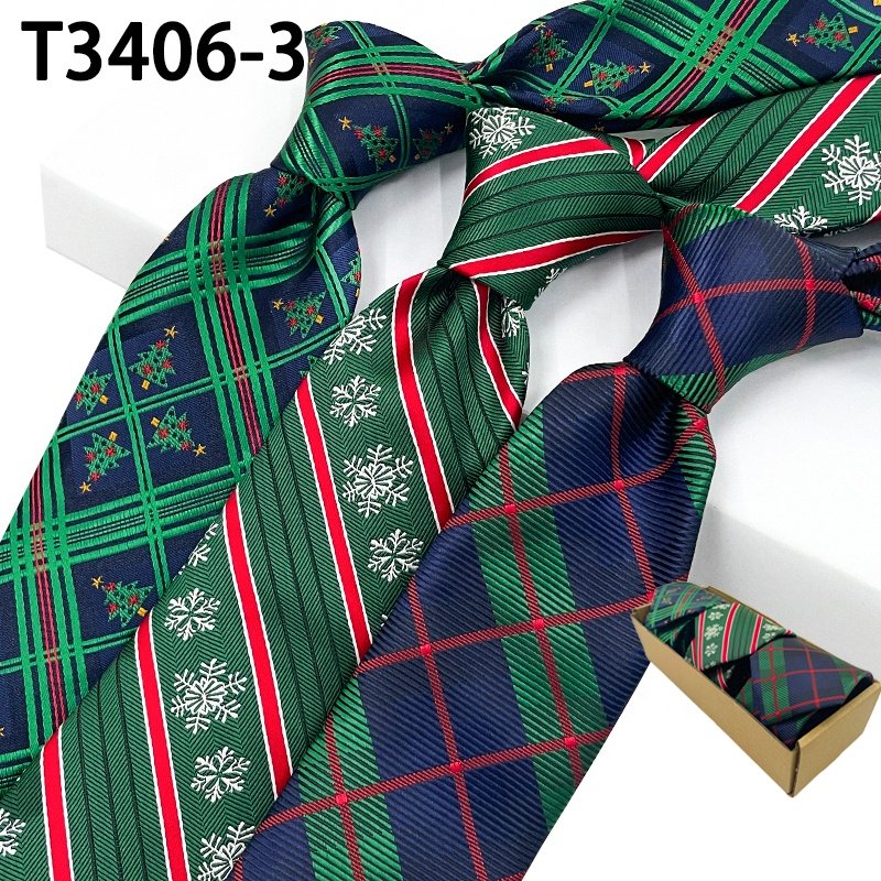 High quality best selling lot stock gravatas per christmas polyester cheap necktie Xmas boxed neck ties for men
