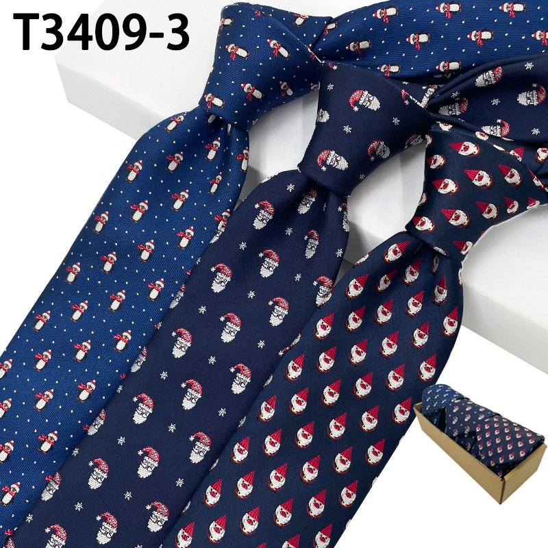 High quality best selling lot stock gravatas per christmas polyester cheap necktie Xmas boxed neck ties for men