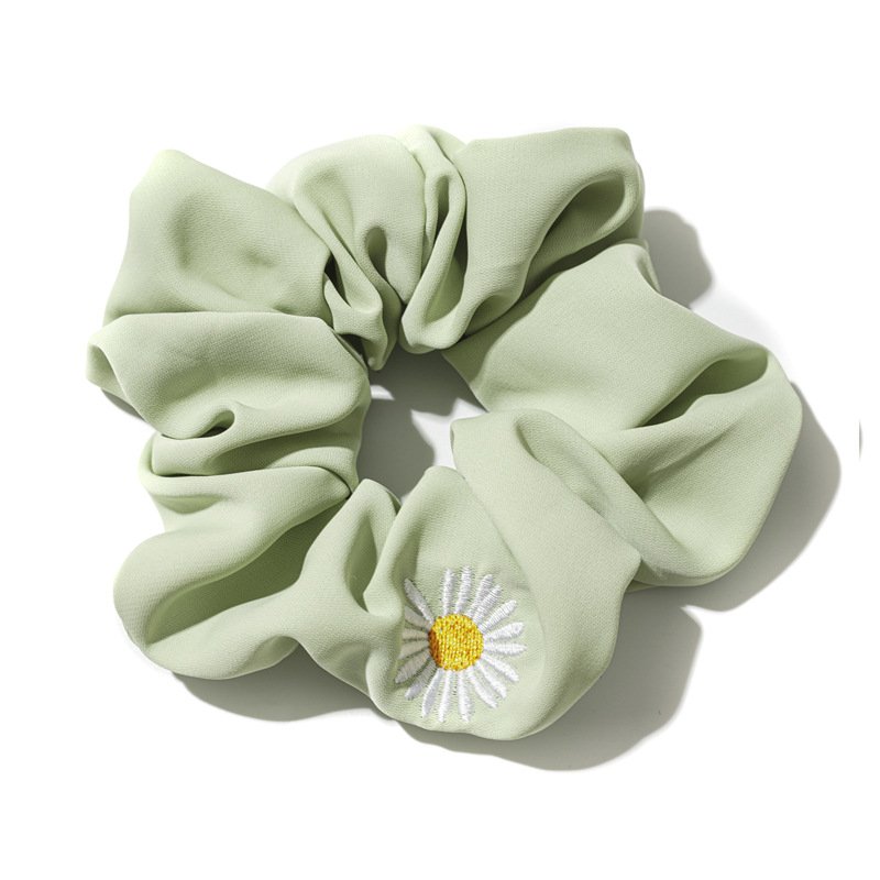 Fabric Elastic Band Scrunchies Custom Flower Printed Hair Ties Polyester Scrunchies For Women