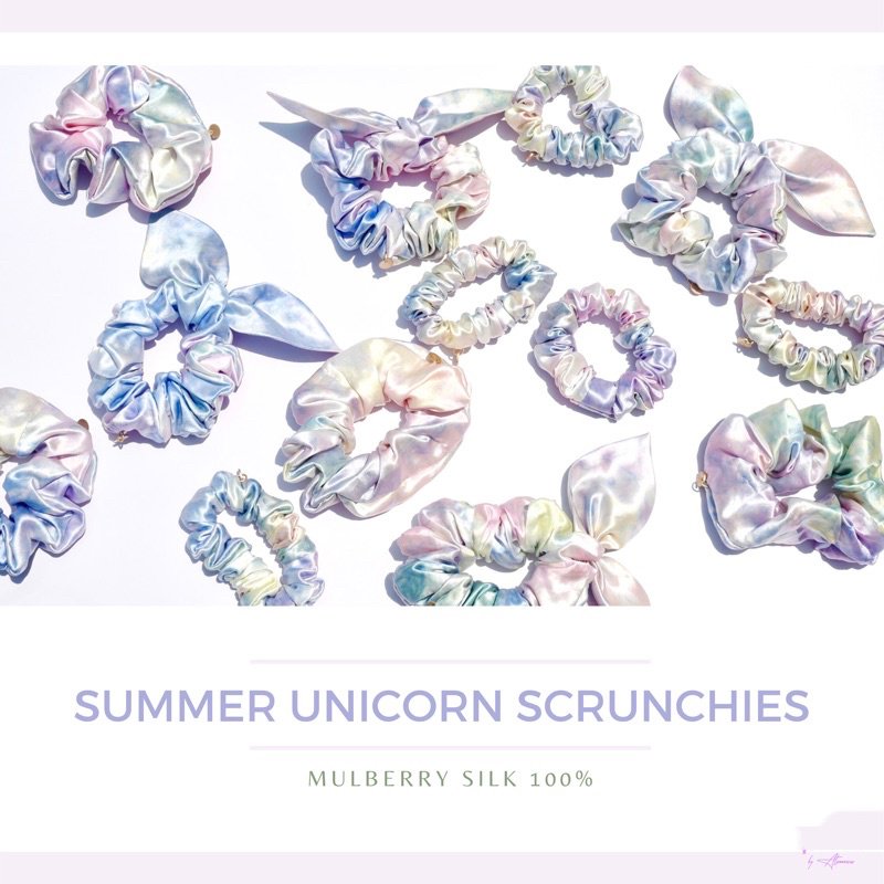Mulberry silk scrunchie luxury hair ties super soft silk scrunchies for women silk headband with designs