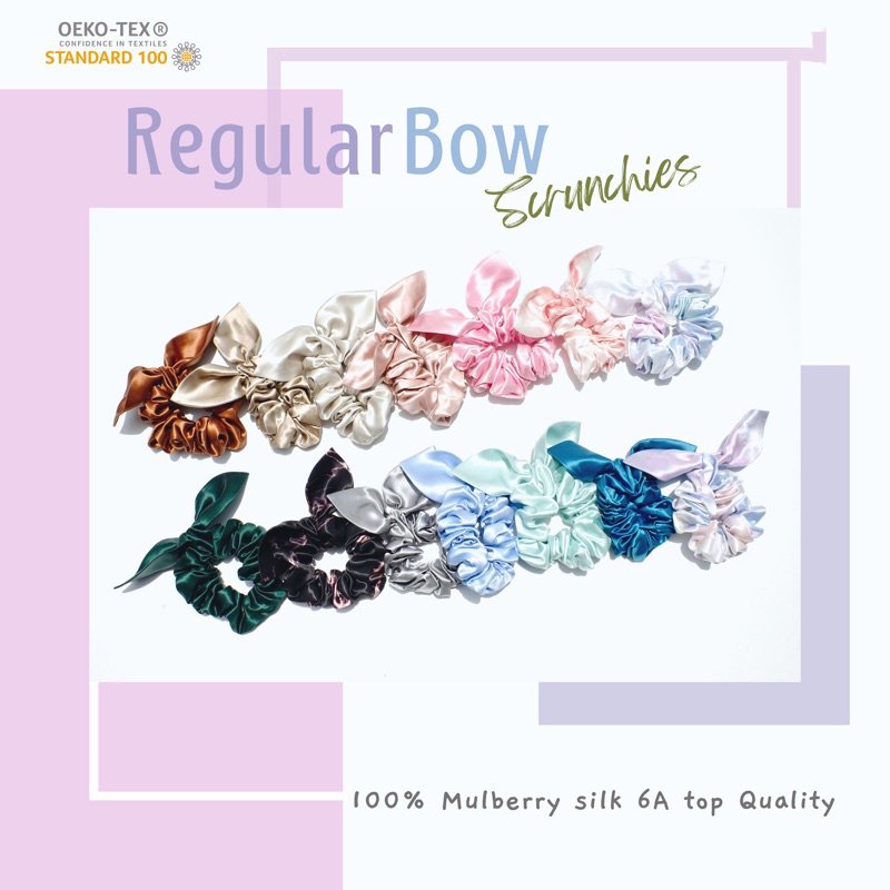 Mulberry silk scrunchie luxury hair ties super soft silk scrunchies for women silk headband with designs