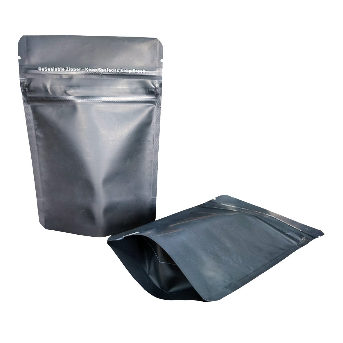 Customized Digital Printed Plastic Foil Smell Proof Standing Child Resistant Black Mylar Exit Bags