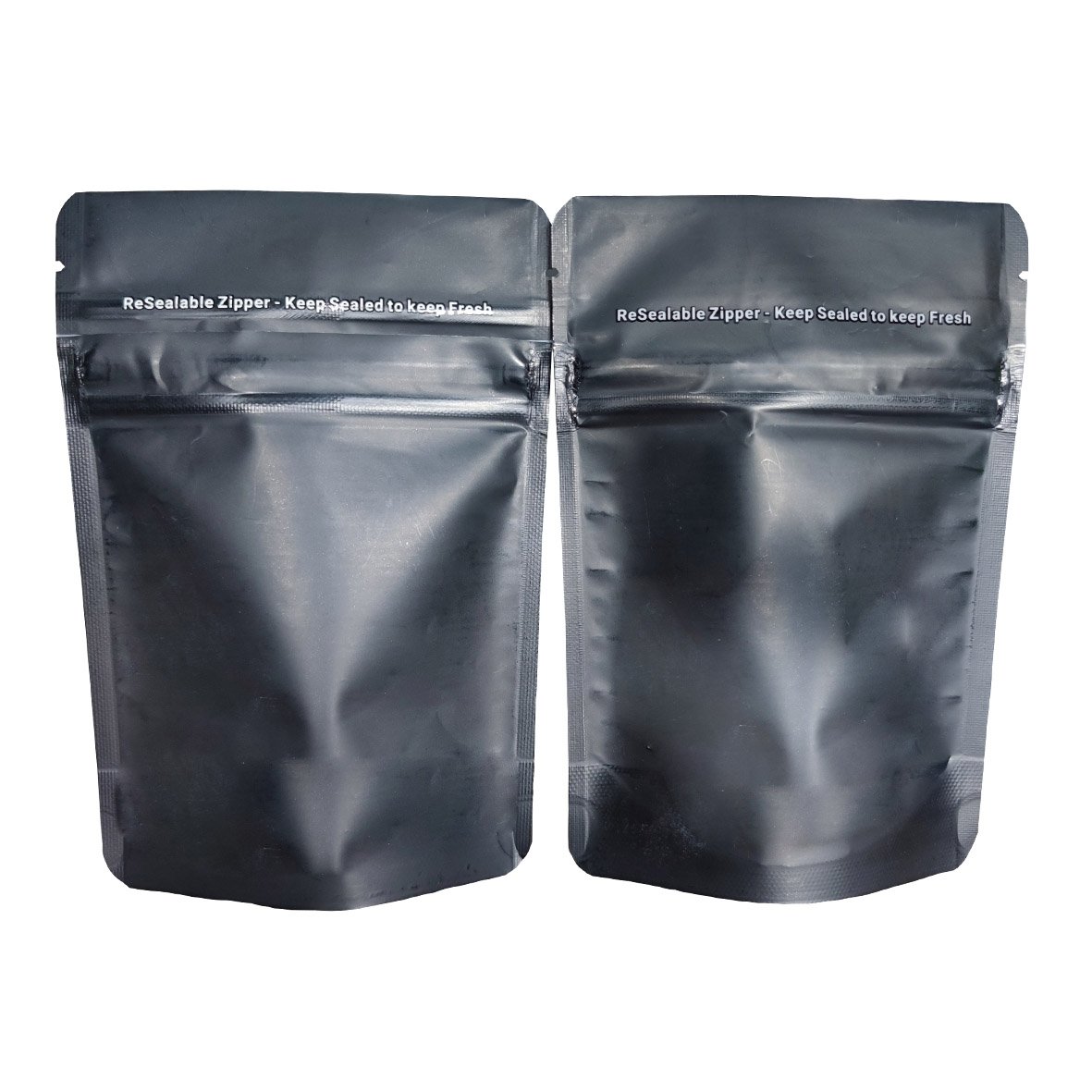 Customized Digital Printed Plastic Foil Smell Proof Standing Child Resistant Black Mylar Exit Bags
