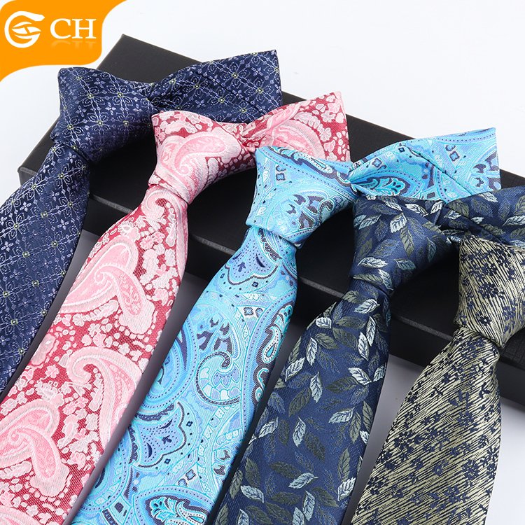 OEM ODM New Style Business Men's Neck Ties Fancy Design Plaid Dotted Jacquard Neckties Floral Paisley Polyester Custom Ties Men