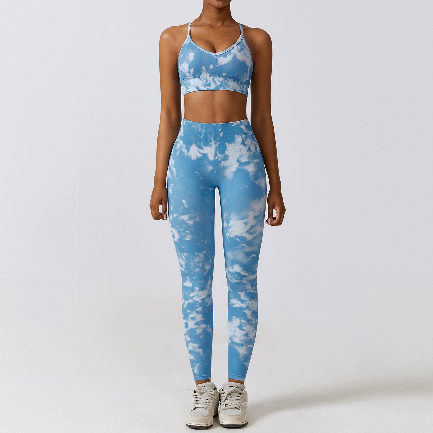 Tie Dye Yoga Set Wholesale Yoga Compression Pants Sportswear Butt Lifting Workout Fitness Leggings For Women