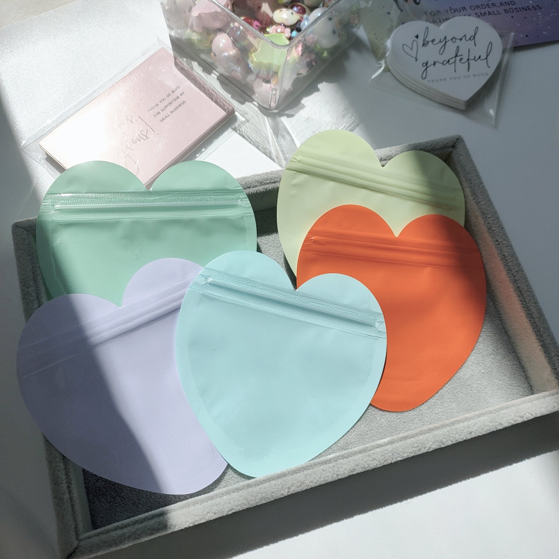 Love Keychain Bag with Minimalist Plastic Zipper Lightweight Reusable Mylar Packaging Popular Hot Stamping Ties Secure Use