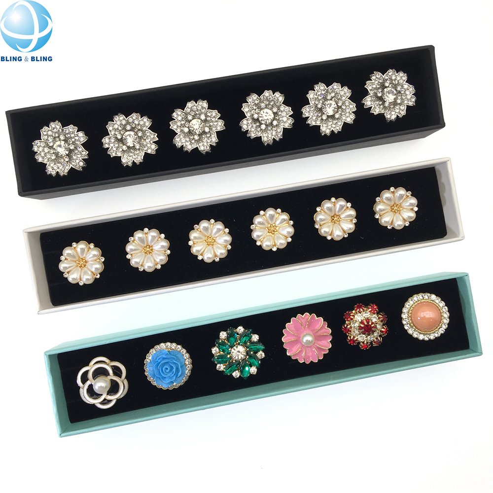 Summer Fashion Metal Flower Pearl Button Covers Blouses Jewelry DIY Cufflink Clip Buttons For Jacket Shirt Embellish