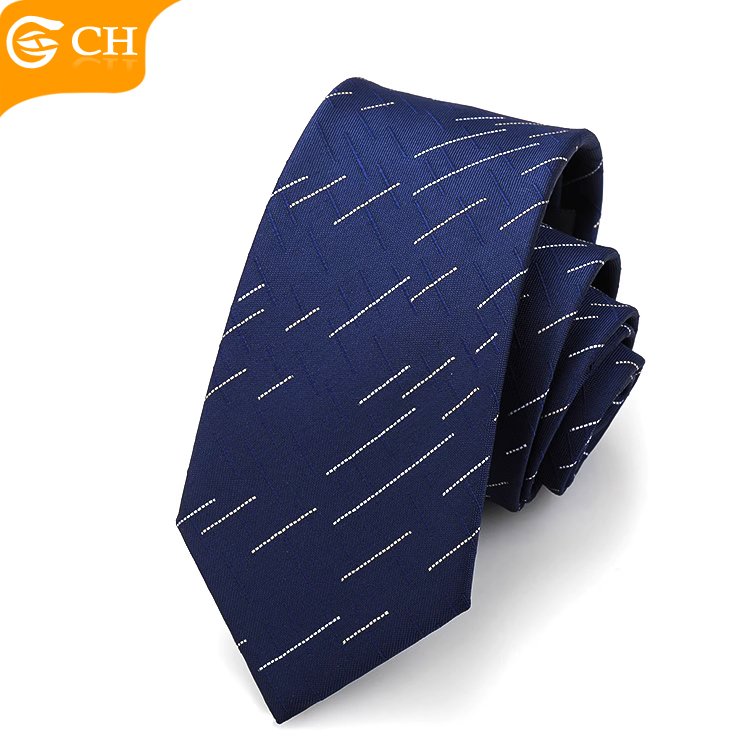 OEM New Brand Manufacturers Designer Import Chic Blue Neckties For Men Personalized Navy Woven Custom Polyester Tie Tie